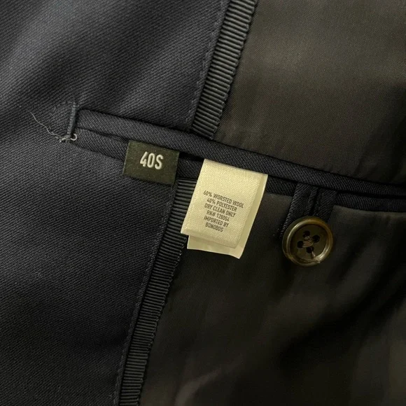 Bonobos Navy Suit : Coat 40S Tailored // Pants 32x30 Slim